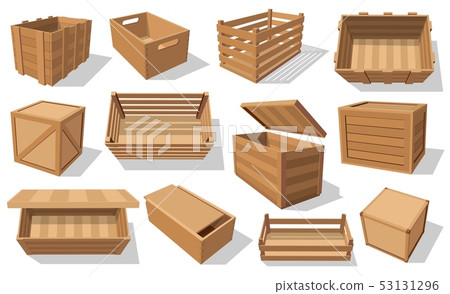 Parcels, pallets and wood crates, wooden boxes 53131296