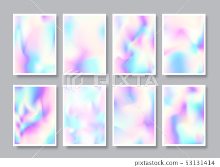 Set of hologram gradient texture background for 53131414