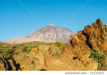 El teide volcano in the canary islands with a blue El teide volcano in the canary islands with a blue 53132837