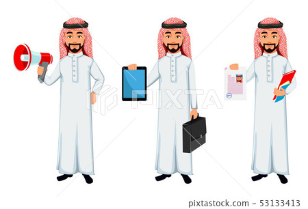 Modern Arab business man cartoon character 53133413