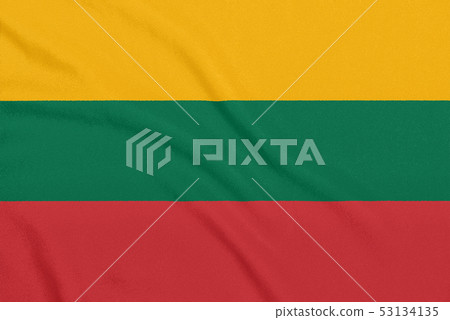 Flag of Lithuania on textured fabric. Patriotic Flag of Lithuania on textured fabric. Patriotic 53134135