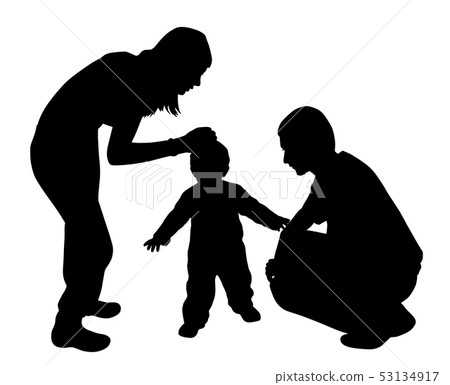 Affectionate mother and father with child Affectionate mother and father with child 53134917