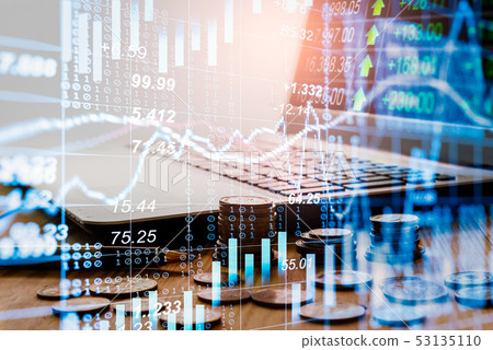Stock market or forex trading graph and candlestic 53135110