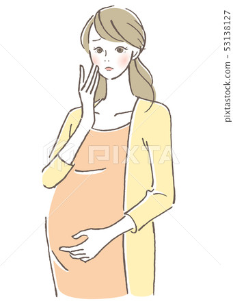 Troubled pregnant woman 53138127