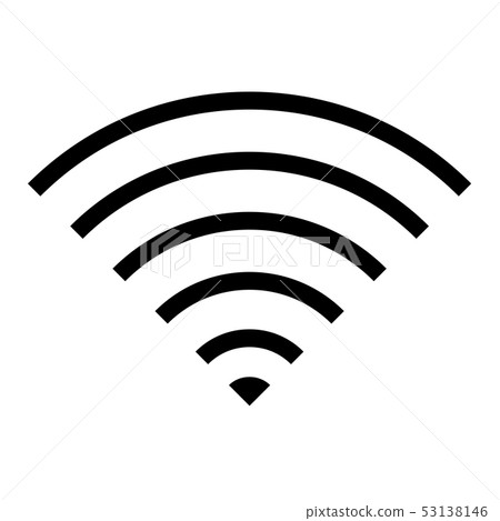 銳利的細線圖標/ Wi-Fi，收音機（用於網頁設計） 53138146