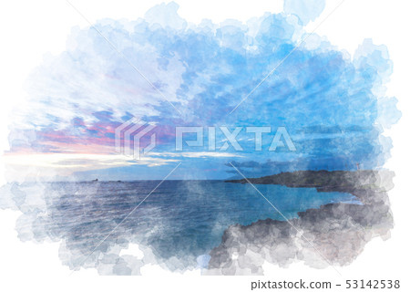 Sunset in the aftermath, Watercolor style Sunset in the aftermath, Watercolor style 53142538