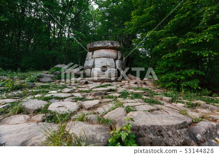 Ancient round compound dolmen in the valley of the Ancient round compound dolmen in the valley of the 53144828