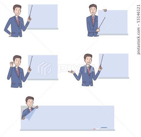 Men in suit and whiteboard 53146121