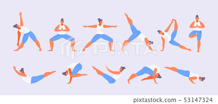 Strong asana set vector Strong asana set vector 53147324
