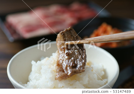 烤肉和米飯 53147489