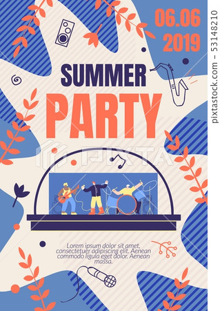 Illustration Summer Party Banner Vector Promotion. 53148210