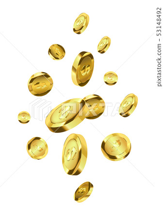 Gold coins explosion. Jackpot concept. Gold coins explosion. Jackpot concept. 53148492