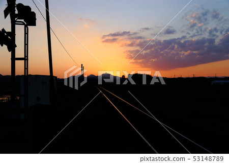北條鐵路夜景[在Aotoki車站附近]兵庫縣開賽市 53148789