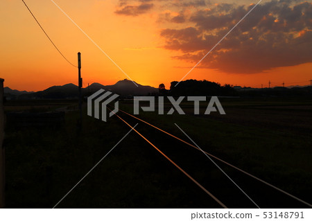 Hojo Railway evening view [near Aotoki Station] Kasai City, Hyogo Prefecture 53148791