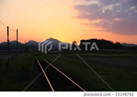 Hojo Railway evening view [near Aotoki Station] Kasai City, Hyogo Prefecture 53148792