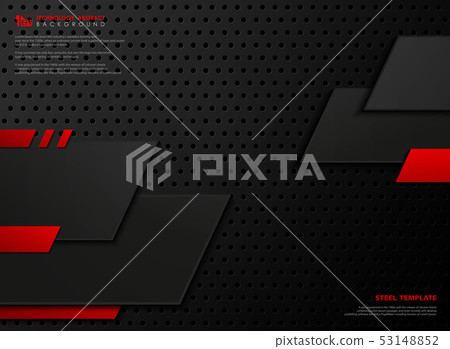 Abstract modern red and black steel template style 53148852