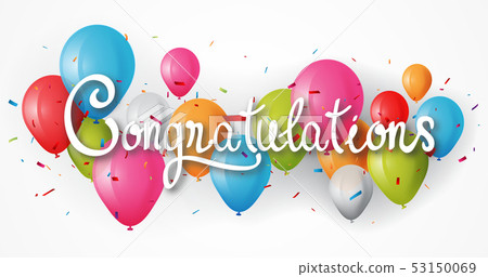 Congratulations banner with balloon Congratulations banner with balloon 53150069
