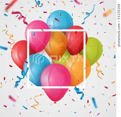 Colorful birthday balloon banner design 53150108