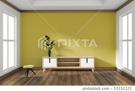Smart TV in empty style room design .3D rednering Smart TV in empty style room design .3D rednering 53152125