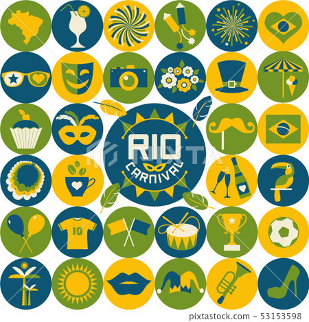 Bright vector carnival icons. Bright vector carnival icons. 53153598