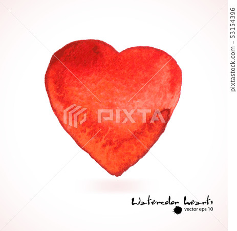 Watercolor pink heart.Vector illustration. Watercolor pink heart.Vector illustration. 53154396