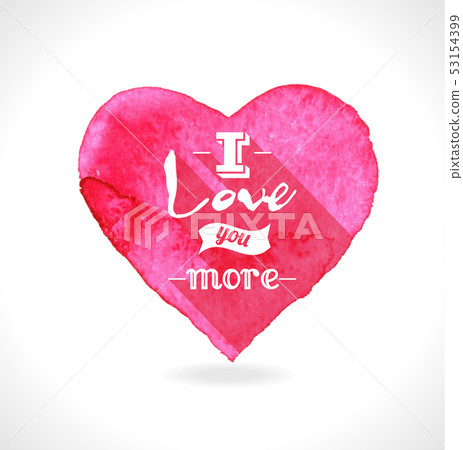 Watercolor pink heart.Vector illustration. 53154399