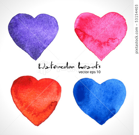 Watercolor illustration of color heart. 53154403