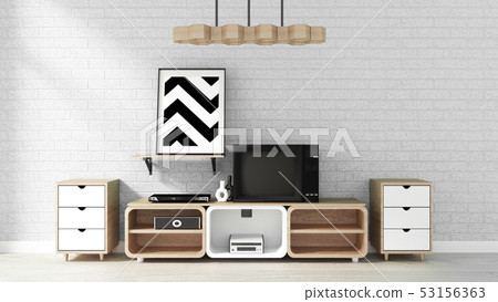 Smart Tv Mockup modern living room zen style Smart Tv Mockup modern living room zen style 53156363