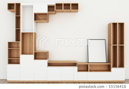 Cabinet design mockup in modern empty room,white Cabinet design mockup in modern empty room,white 53156418