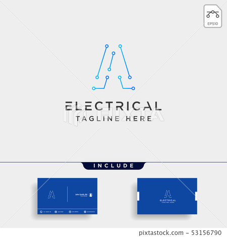 connect or electrical a logo design vector icon 53156790