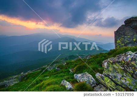 Mountain sunset landscape Mountain sunset landscape 53157050