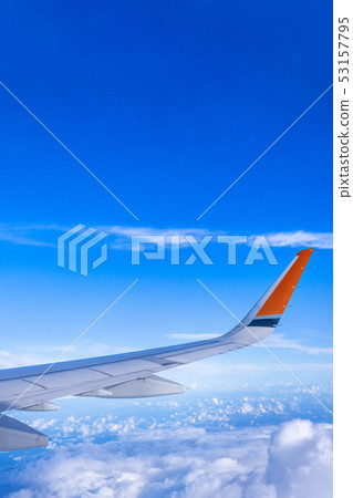 飛機 機翼 天空 白雲 airplane aircraft wing window 飛行機 翼 53157795