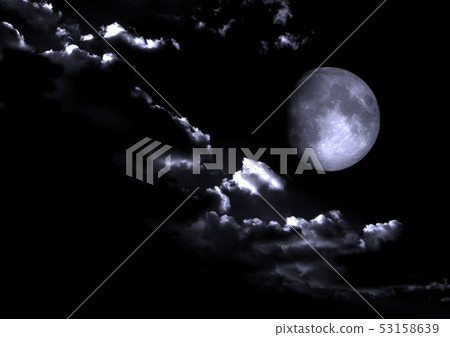 The moon in the night sky The moon in the night sky 53158639