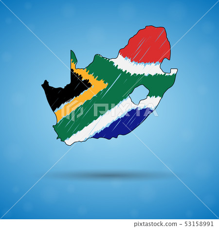 Scribble map of South Africa. Sketch Country map for infographic, brochures and presentations 53158991