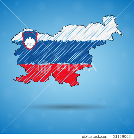 Scribble map of Slovenia. Sketch Country map for infographic, brochures and presentations, Stylized Scribble map of Slovenia. Sketch Country map for infographic, brochures and presentations, Stylized 53159003