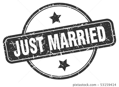 just married grunge stamp 53159414