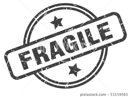 Fragile Stamp Banner Label Button Template Vector Stock