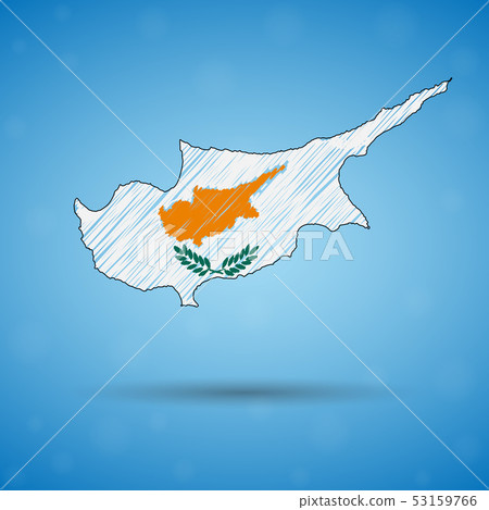 Scribble map of Cyprus. Sketch Country map for infographic, brochures and presentations, Stylized Scribble map of Cyprus. Sketch Country map for infographic, brochures and presentations, Stylized 53159766