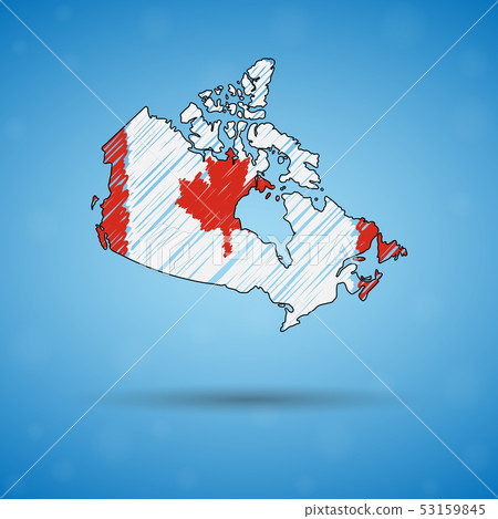 Scribble map of Canada. Sketch Country map for... - Stock Illustration ...