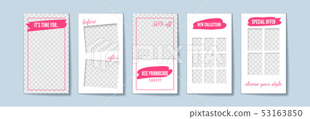 Instagram story template vector set with space for text Instagram story template vector set with space for text 53163850