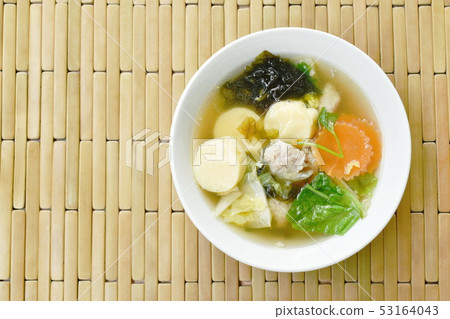 boiled egg tofu with minced pork and cabbage boiled egg tofu with minced pork and cabbage 53164043