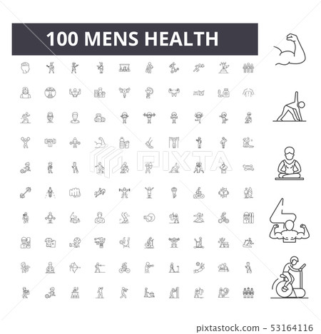 Mens health line icons, signs, vector set,... - Stock Illustration ...