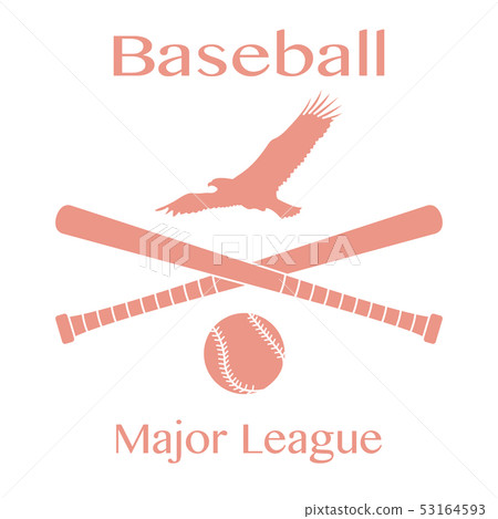 Baseball bats, ball and eagle Vector illustration 53164593
