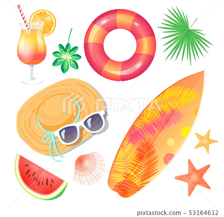 Summer Beach Party Banner, Vector Placard Sample 53164612