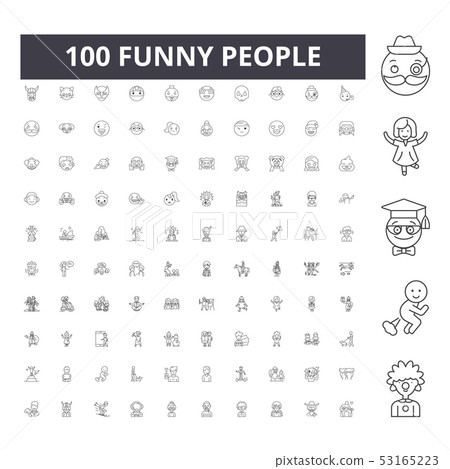Funny people line icons, signs, vector set, outline illustration concept Funny people line icons, signs, vector set, outline illustration concept 53165223