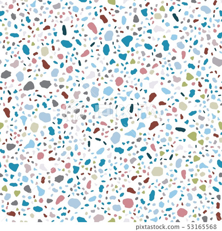 Abstract terrazzo seamless pattern on white 53165568