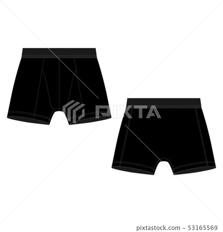 Technical sketch black boxer shorts man underwear. 53165569
