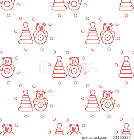 Seamless pattern with children's toys - Stock Illustration [53165825 ...