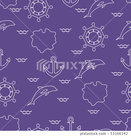 Seamless marine pattern 53166142