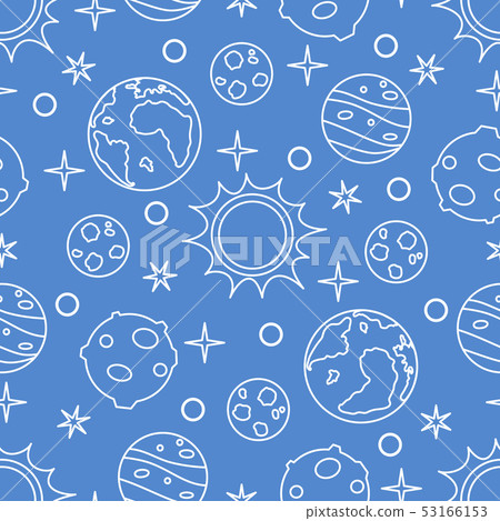 Seamless pattern with sun, planets, stars Space Seamless pattern with sun, planets, stars Space 53166153